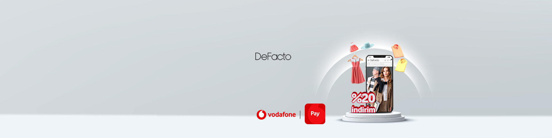 Vodafone Pay Mobil Ödeme’den DeFacto’da %20 İndirim!